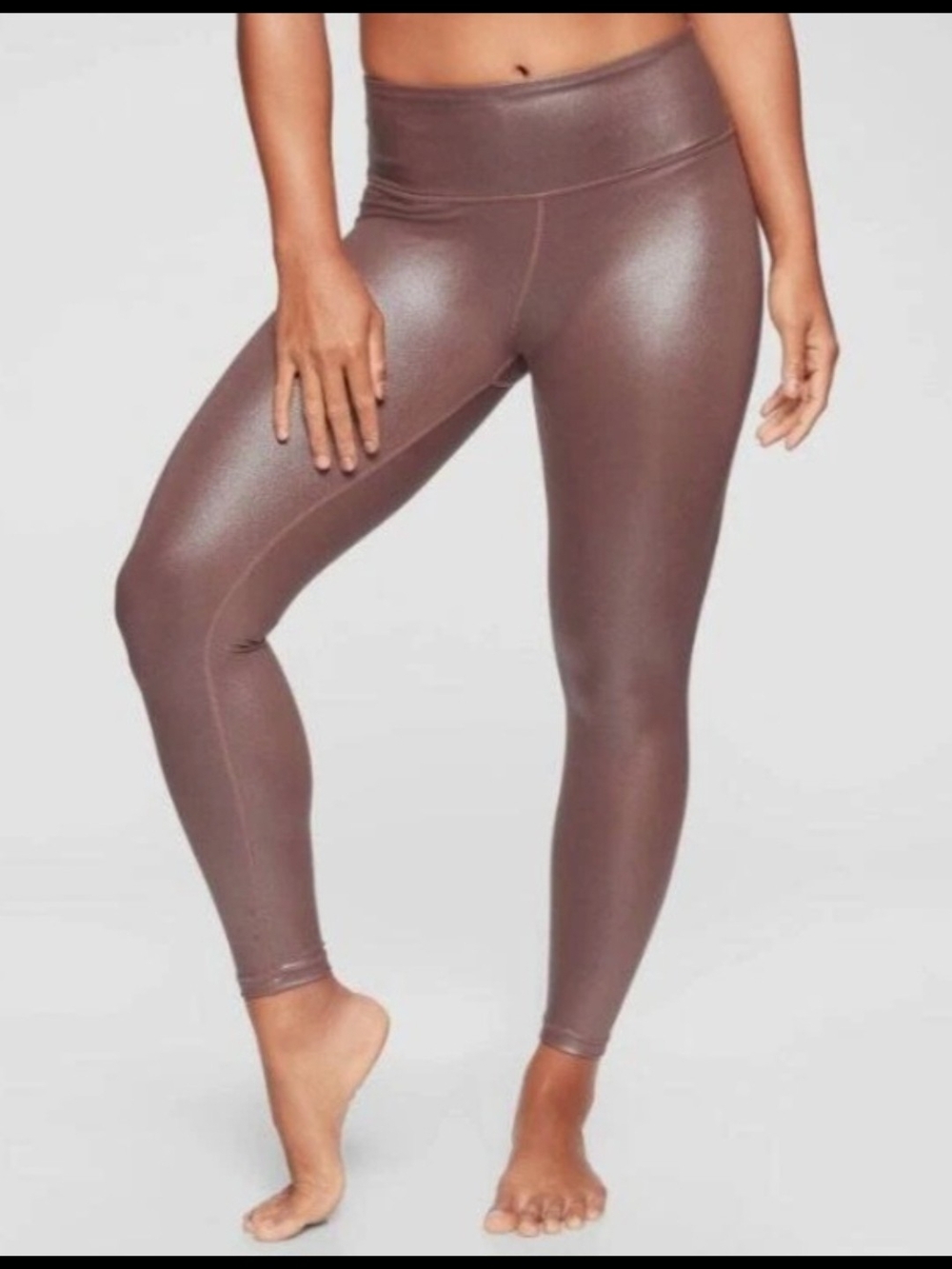 Athleta Elation Shimmer Leggings Cinnamon Brown